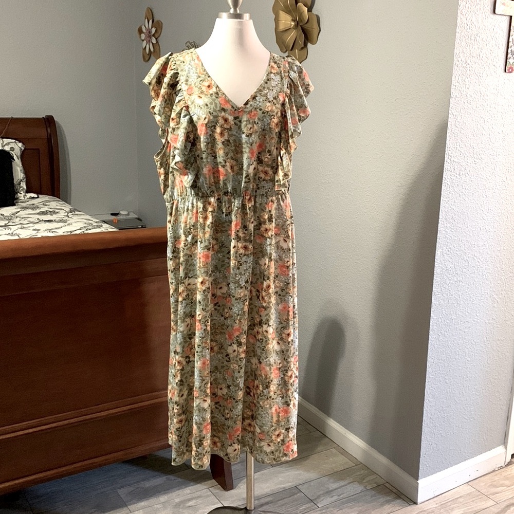 Shein Curve - Floral Midi Dress